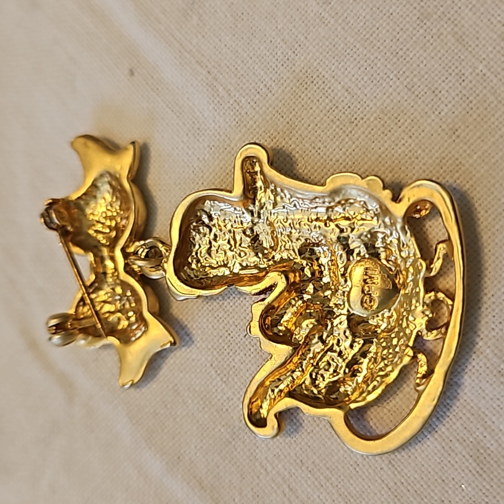 Vintage PMI Precious Moments Signed Gold Tone "Sleigh Ride" - Picture 3 of 5